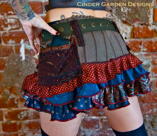 Utilabustle made of Upcycled clothing and neckties